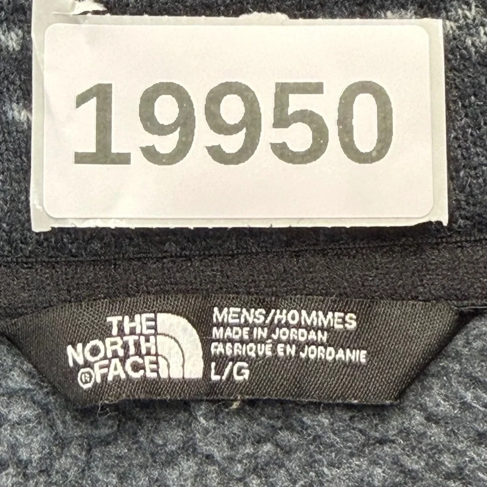 The‎ North Face Fleece Pullover Mens Large Gray Fair Isle 1/4 Zip Sweater